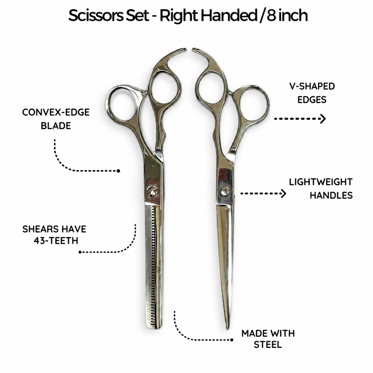 Rolda 8” Professional Scissors & Shears Set