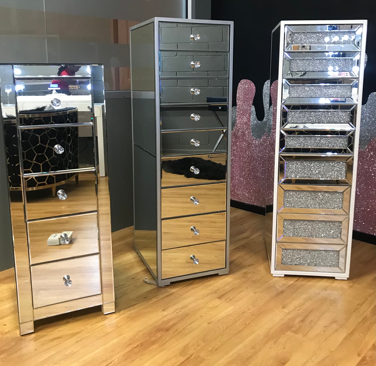 Diamond Crushed Drawers