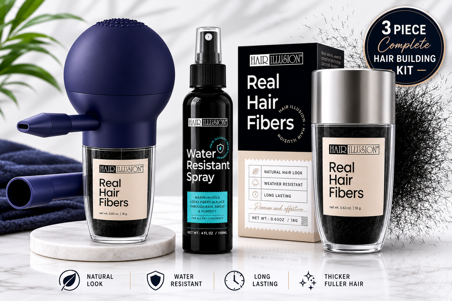 Premium Hair Fibers Full Kit
