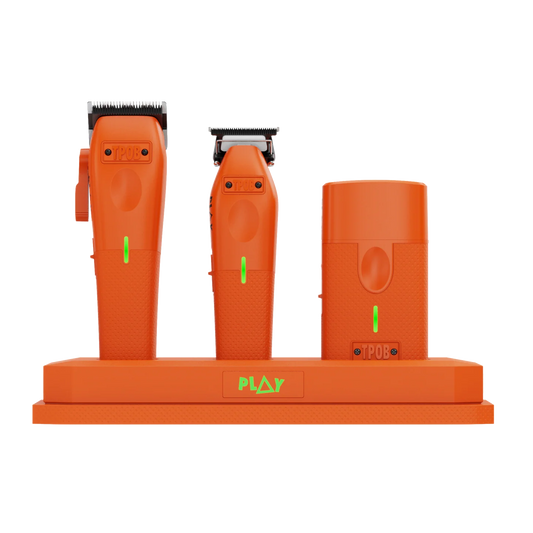 TPOB PLAY-3-PACK – Orange Edition (Clipper, Trimmer & Shaver with 3-Way Stand)